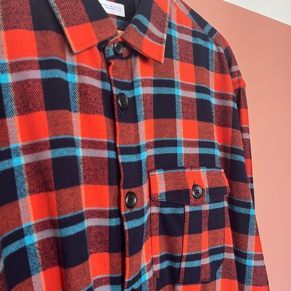 Zara Men’s Flannel Shirt Jacket with side pockets. Plaid. XL. Like New. - Picture 6 of 7